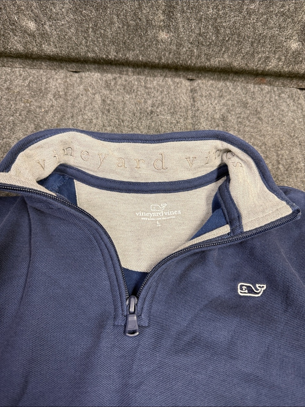 Vineyard Vines Boys Heather Blue Quarter-Zip Pullover - Picture 5 of 9